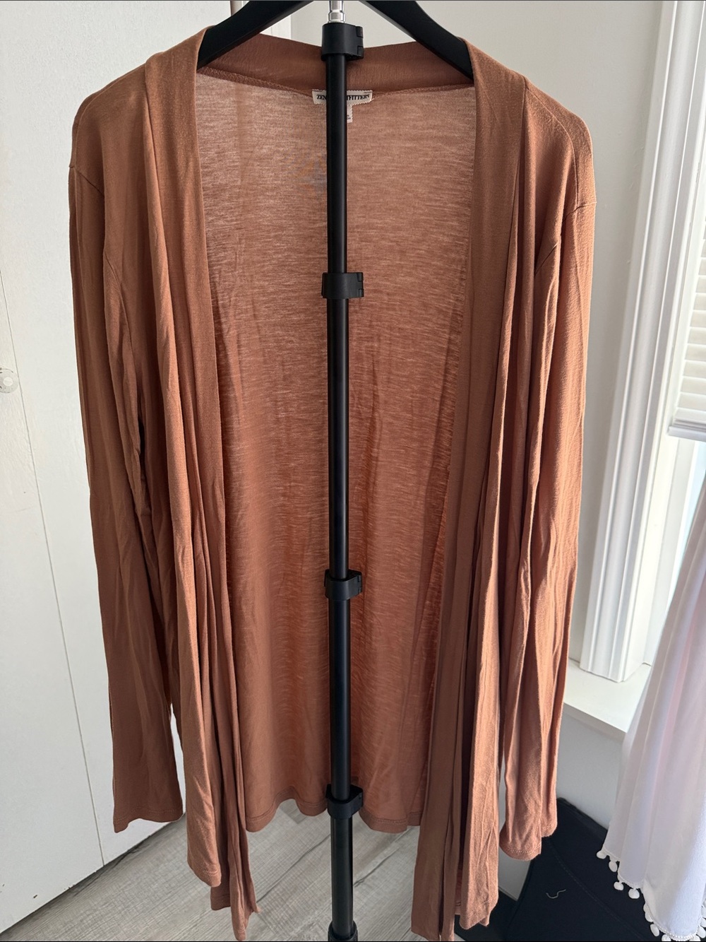 Zenana Outfitters Lightweight Open Front Cardigan in Rust